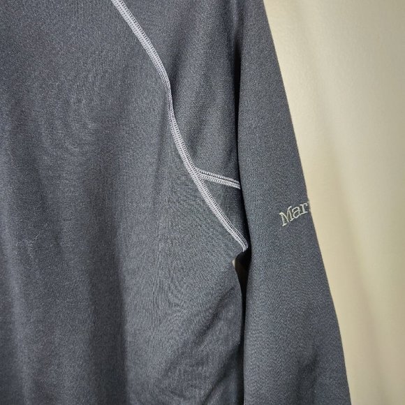 Marmot Sweater Mens Large Black 1/4 Zip Jacket Lined Pullover Outdoor Hiking - Picture 8 of 14